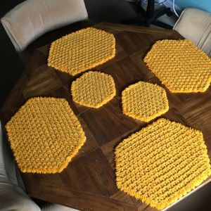 Handmade yarn placemats and trivets Easter